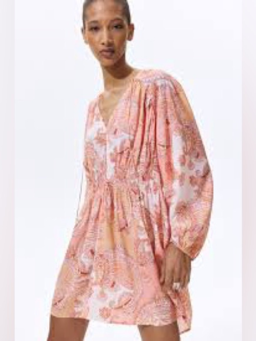NWT H&M Light Pink Paisley Oversized Tunic Dress